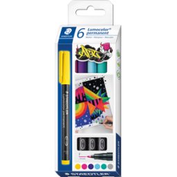 STAEDTLER 318C6 - Pluma universal permanente F, set, 6 colores