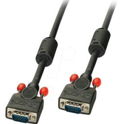 LINDY 36371 - Cable VGA conector de 15 polos, 2 Ferrrit, 0,5 m