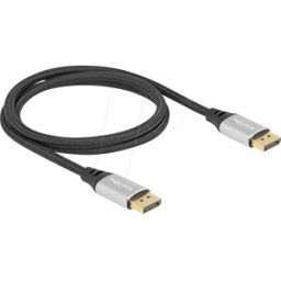 DELOCK 80633 - Cable DisplayPort 2.1, 16K 60 Hz, plateado, 1,0 m