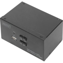 DIGITUS DS-12860 - Conmutador KVM de 2 puertos, HDMI, USB, audio