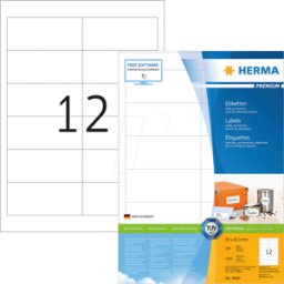 HERMA 4669 - Etiquetas PREMIUM a4, 97 x 42,3 mm, blanco, adherencia permanent