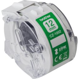 BROTHER BRO CZ-1002 - Rollo de etiquetas de color, blanco, 12 mm