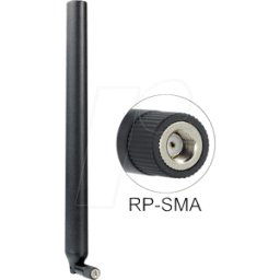 DELOCK 88991 - Antena WLAN, antena RP-SMA macho 5,5 - 9 dBi omnidireccional con