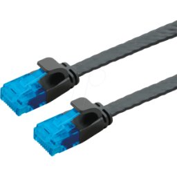 VALUE 21990824 - Cable plano Cat.6a UTP negro 1,5m