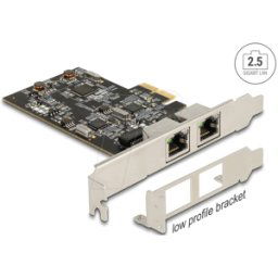 DELOCK 89392 - Tarjeta de red, PCIe, 2,5 Gigabit Ethernet, 2 RJ45
