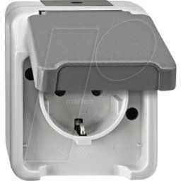 MERTEN EL ME 23018029 - Aquastar, toma de corriente, simple, gris claro