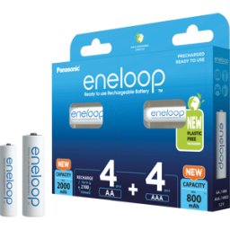 PANASONIC ENELOOP 8 MIXB - Eneloop, batería NiMH, paquete múltiple, 800-2000