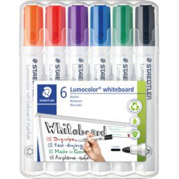 STAEDTLER 351WP6 - Marcador de pizarra blanca, 2 mm, 6 colores
