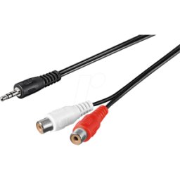 GOOBAY 50116 - Conector macho jack estéreo de 3,5 mm a 2 conectores hembra RCA