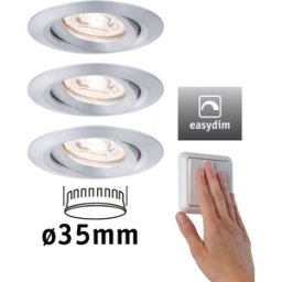 PAULMANN PLM 92975 - Luminaria empotrable Mini NOVA Plus, 3x4.2 W, 2700 K, 15°, regu