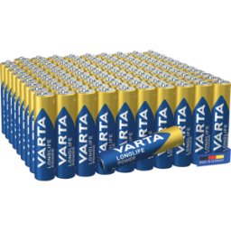 VARTA AL 100XAAA - Pila alcalina, AAA (Micro), paquete de 100, Longlife Power