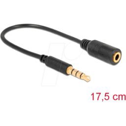 DELOCK 62498 - Cable de audio, conector jack de 4 patillas de 3,5 mm, cambiador