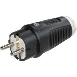 PC ELECTRIC TAUR2 0511-SW - Tapón de goma Taurus2, tipo F - CEE 7/4, negro/blanco