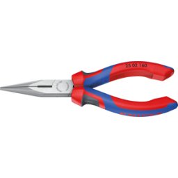 KNIPEX KN 25 02 160 - Alicates de boca semirredonda, alicates de punta plana, 160 mm,