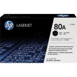 HEWLETT PACKARD TONER CF280A - Tóner HP, negro, 80A, original