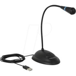 DELOCK 65871 - Micrófono, USB, soporte, botón de mute