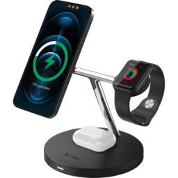 XLAYER 219374 - Cargador de QI, para el iPhone / reloj APPLE, negro