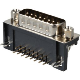 FREI D-SUB ST 15EU - Conector D-SUB, 15 polos, acodado, RM 9,4