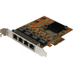 STARTECH.COM ST 1000SPEX43 - Tarjeta de red, PCI Express x4, Gigabit Ethernet, 4 x RJ45