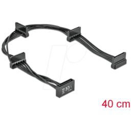 DELOCK 60395 - Cable Power SATA St. > 4 SATA BU. 40 cm negro