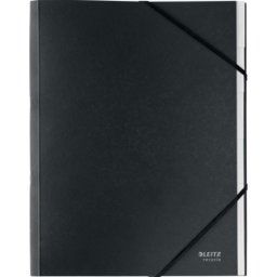 LEITZ 39140095 - Carpeta con orificios, a4, reciclado, 6 compartimentos, negro