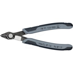 KNIPEX KN 78 71 125 ESD - Alicates de corte lateral ESD, 125 mm, sin bisel, Super Knips®