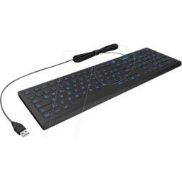 KEYSONIC 60529 - Teclado, USB, negro, desinfectable