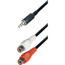 MAXTRACK MATR A49K - Conector macho jack estéreo de 3,5 mm a 2 conectores hembra RCA