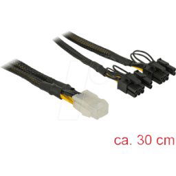 DELOCK 85455 - Cable PCIe conector hembra de 6 patillas > 2 conectores macho de