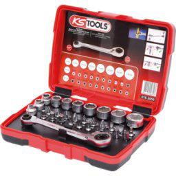 KS TOOLS GMBH KS 918.3050 - 1/4'' + 11 mm juego de llaves de vaso pasantes y puntas, 31 pieza