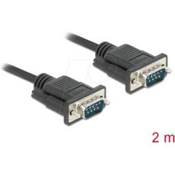 DELOCK 86574 - Cable serie, RS-232, macho/macho, 2 m