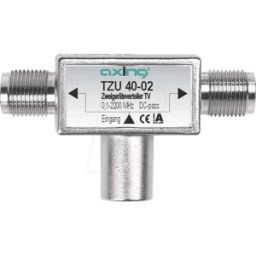 AXING TZU 40-02 - Distribuidor de dos dispositivos, 2 conectores hembra F