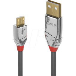 LINDY 36650 - Cable USB 2.0, conector macho a macho Micro-B, 0,5 m