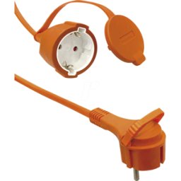 MAXTRACK TME NV54-20 - Cable alargador, conector de puesta a tierra plano, naranja, IP2