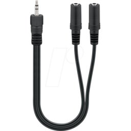 GOOBAY 50464 - Conector macho KLH de 3 patillas de 3,5 mm a 2 conectores hembra