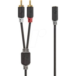 NEDIS N CABW22255AT10 - Cable RCA, 2 conectores RCA a conector estéreo de 3,5 mm, 1 m
