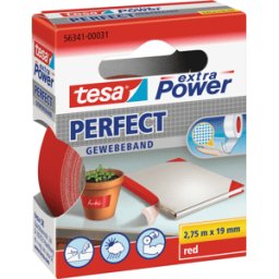 TESA 56341 RT - Cinta de tela TESA EXTRA POWER® PERFECT, 2,75 m x 19 mm, rojo
