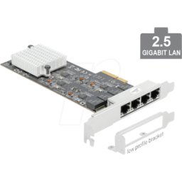 DELOCK 89192 - Tarjeta de red, PCI Express, 2,5 Gigabit Ethernet, 4 RJ45