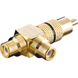FREI CS-2B SW - Conector macho RCA a 2 conectores hembra RCA, chapado en oro