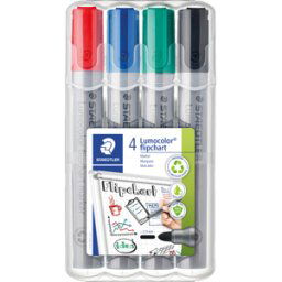 STAEDTLER 356WP - Marcador Flipchart, punta redonda, 4 colores