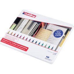 EDDING 55/16S - Juego de rotulador de punta fina para caja de chapa, 0,30 mm, 16