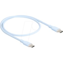 DELOCK 81233 - Cable USB 2.0, clavija C > clavija C, silicona, azul, 0,5 m