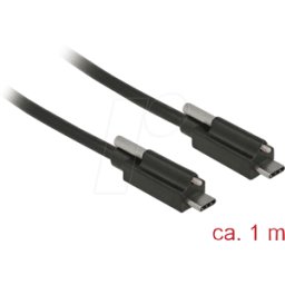 DELOCK 83719 - Cable USB 3,1, C macho a C macho, tapa de rosca, 1 m..