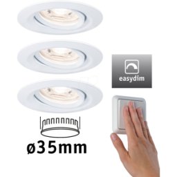 PAULMANN PLM 92971 - Luminaria empotrada Mini NOVA Plus, 3x4.2 W, 2700 K, 15°, blanc