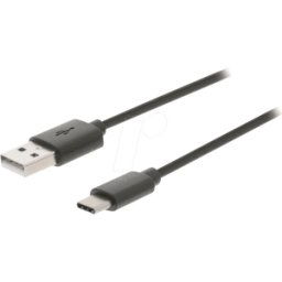 NEDIS N CCGB60600BK10 - Cable USB 2.0, conector tipo C > conector a, 1 m, negro