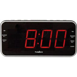 NEDIS N CLAR004BK - Radio reloj despertador digital, 1x 3,5 mm, snooze, temporizador
