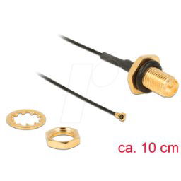DELOCK 12464 - Cable de antena RF RP-SMA hembra, conector macho MHF® 4, 10 cm