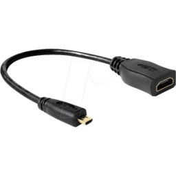 DELOCK 65391 - Adaptador, conector macho micro HDMI D a conector hembra HDMI A
