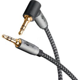 GOOBAY 65279 - Cable de audio, conector de 3 patillas de 3,5 mm, 1x90°, 2,0 m