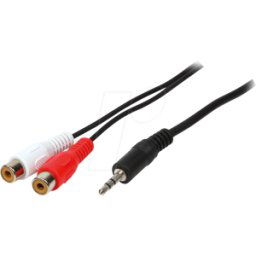 LOGILINK CA1045 - Cable de audio, conector jack de 3 patillas de 3,5 mm a 2 conect
